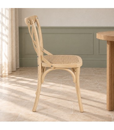 Sedia Cross naturale – con struttura in legno di olmo vista da un altra angolazione