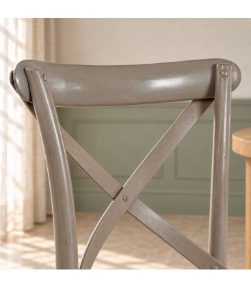 Dettaglio materiali e finiture di Sedia Cross grigio scuro – con struttura in legno di olmo
