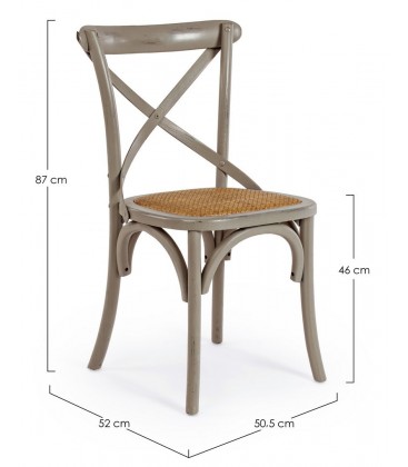 Sedia Cross grigio scuro – con struttura in legno di olmo dimensioni e misure