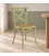 Sedia Cross verde in legno di olmo con seduta in rattan