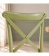 Dettaglio materiali e finiture di Sedia Cross verde – con struttura in legno di olmo
