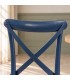 Dettaglio materiali e finiture di Sedia Cross blu – con struttura in legno di olmo
