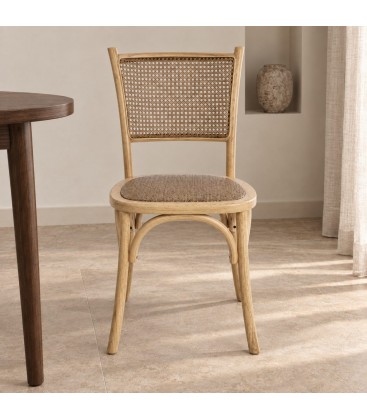 Sedia Carrel naturale – con struttura in legno di olmo vista da un altra angolazione