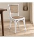 Sedia Carrel bianco – con struttura in legno di olmo ambientato