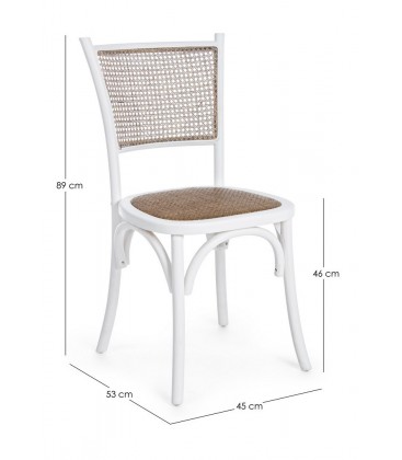 Sedia Carrel bianco – con struttura in legno di olmo dimensioni e misure