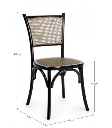 Sedia Carrel nero – con struttura in legno di olmo dimensioni e misure