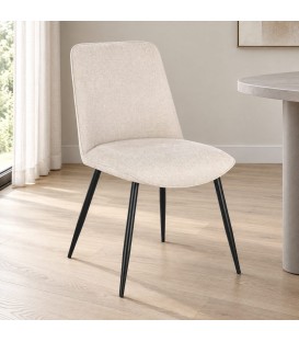 Sedia Cora nero/beige – con rivestimento in poliestere ambientato