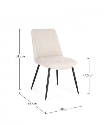 Sedia Cora nero/beige – con rivestimento in poliestere dimensioni e misure