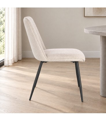 Sedia Cora nero/beige – con rivestimento in poliestere vista da un altra angolazione