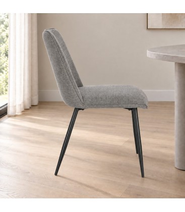 Sedia Cora nero/grigio scuro – con rivestimento in poliestere vista da un altra angolazione