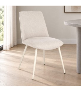 Sedia Cora beige/beige – con rivestimento in poliestere ambientato