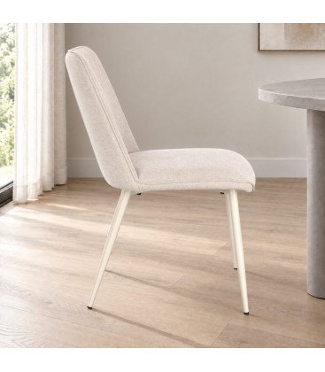 Sedia Cora beige/beige – con rivestimento in poliestere vista da un altra angolazione