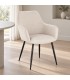 Sedia con braccioli Cora nero/beige – con rivestimento in poliestere ambientato
