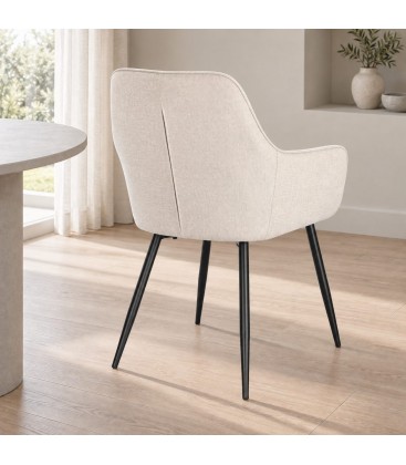 Sedia con braccioli Cora nero/beige – con rivestimento in poliestere in una seconda ambientazione