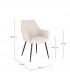 Sedia con braccioli Cora nero/beige – con rivestimento in poliestere dimensioni e misure