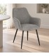 Sedia con braccioli Cora nero/grigio scuro – con rivestimento in poliestere ambientato