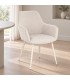 Sedia con braccioli Cora beige/beige – con rivestimento in poliestere