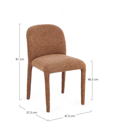 Sedia Antara terracotta – con rivestimento effetto bouclé dimensioni e misure