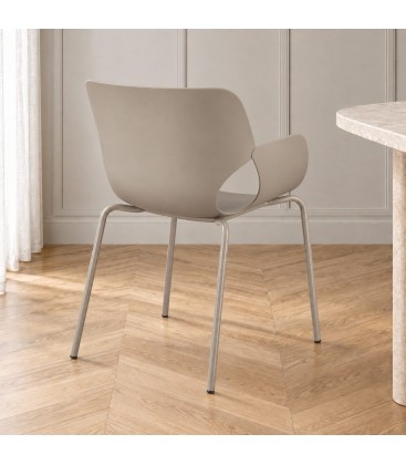 Sedia con braccioli Lennox grigio – impilabile