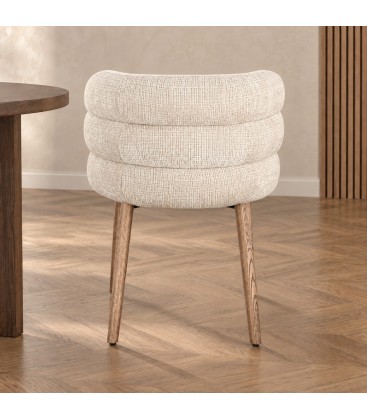 Sedia con braccioli Ilma lucente/rovere – con rivestimento in poliestere vista da un altra angolazione
