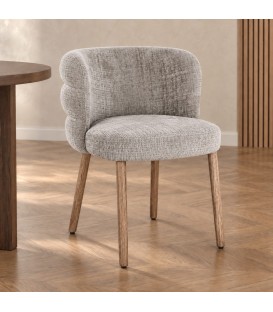 Sedia con braccioli Ilma cenere/rovere – con rivestimento in poliestere ambientato