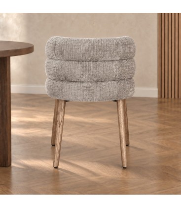 Sedia con braccioli Ilma cenere/rovere – con rivestimento in poliestere vista da un altra angolazione