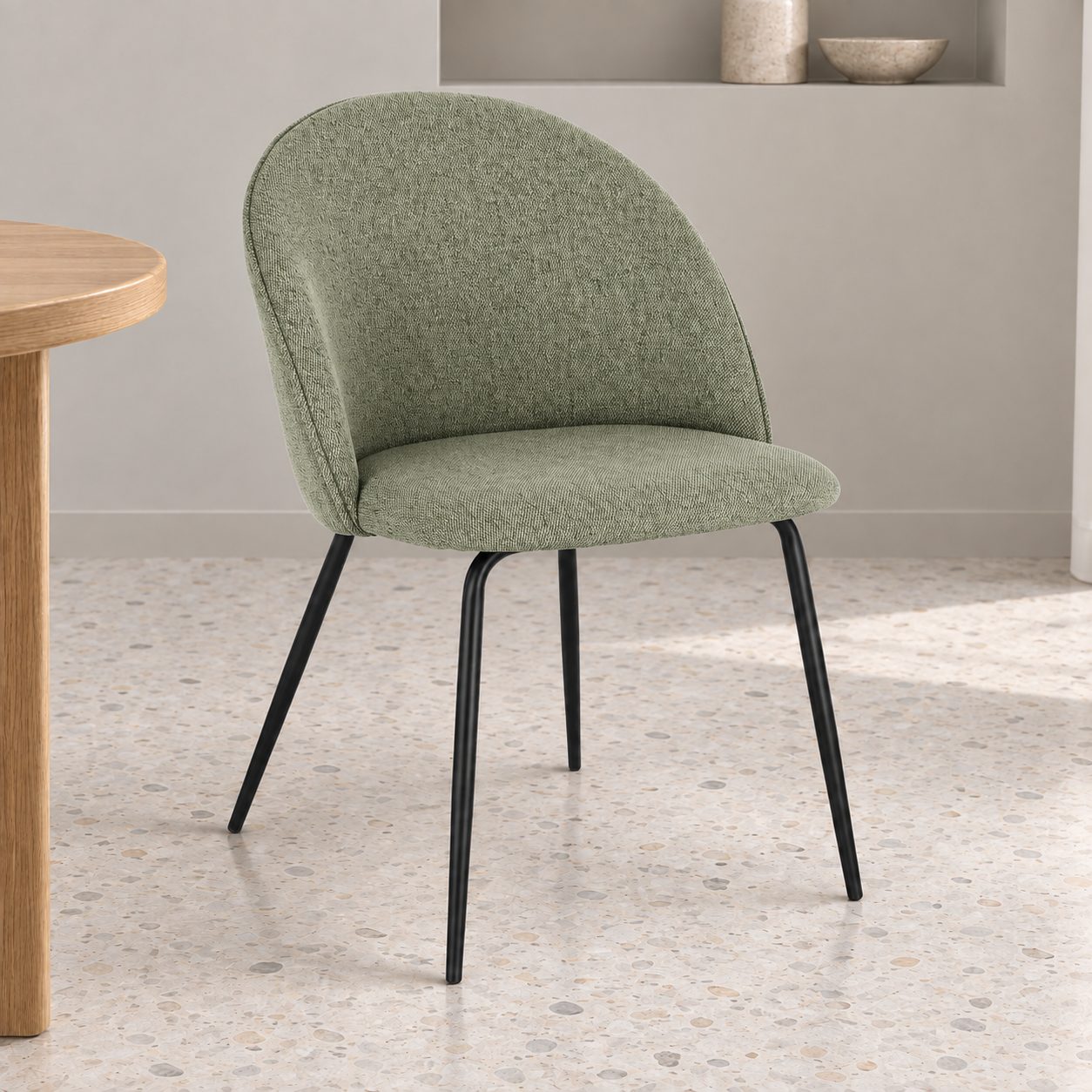 Sedia New Tanya salvia – con rivestimento in poliestere