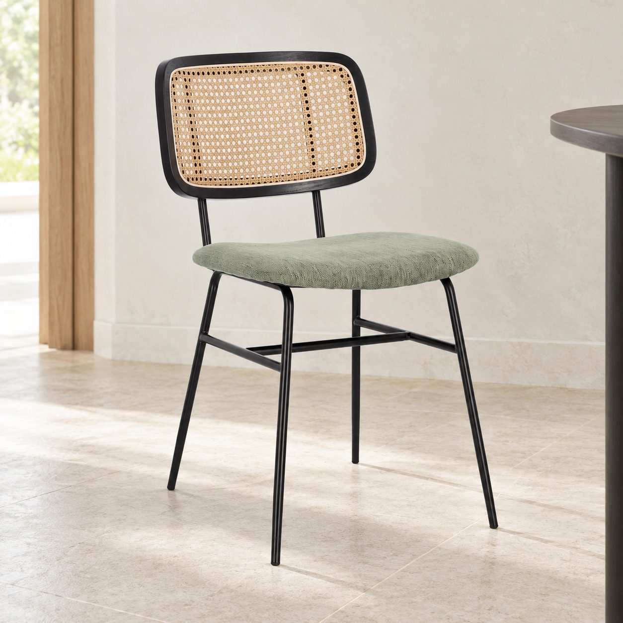 Sedia Glenna verde – con rivestimento in poliestere