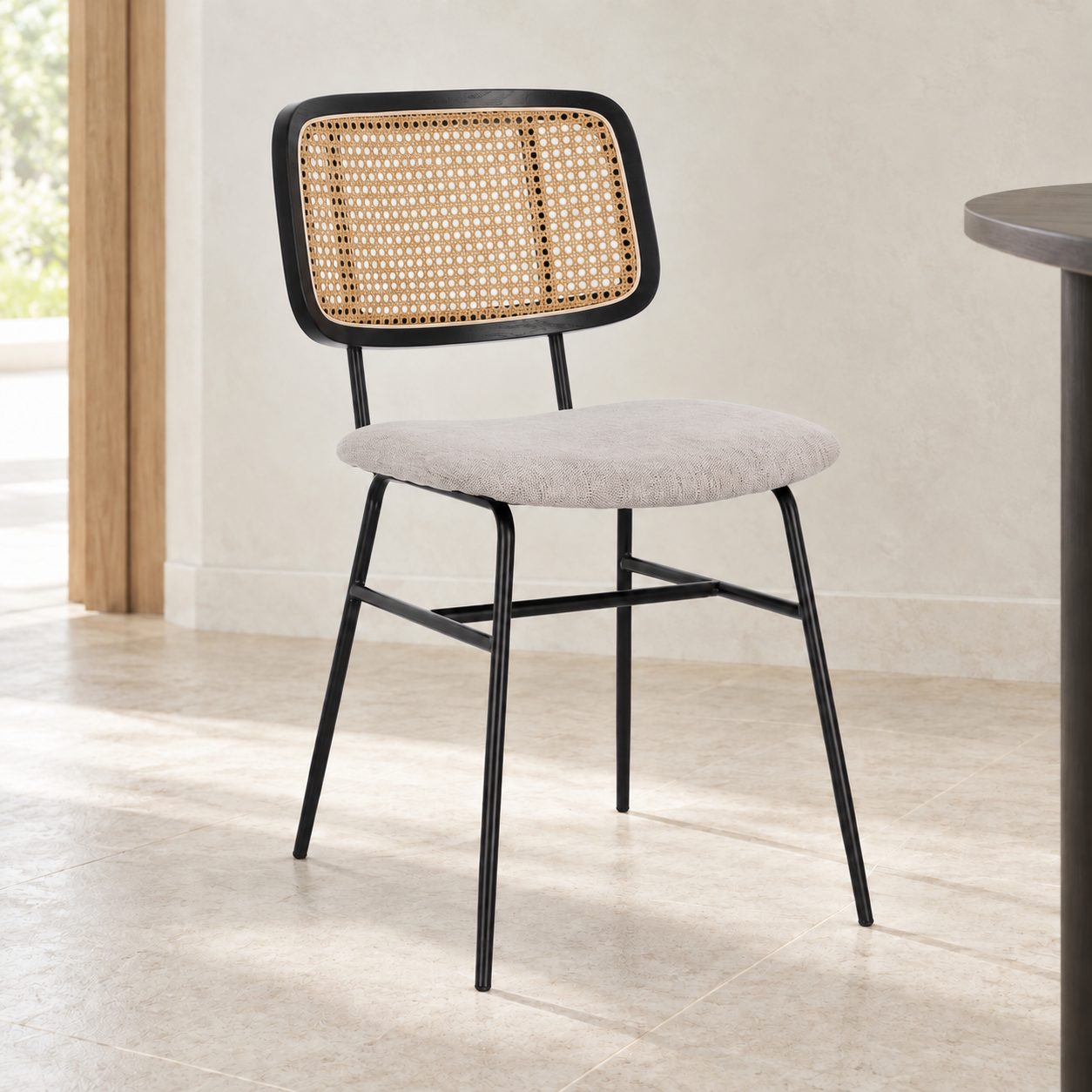 Sedia Glenna natural – con rivestimento in poliestere