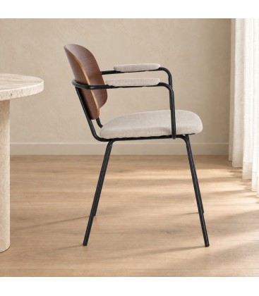 Sedia con braccioli Sienna beige – con rivestimento in poliestere in una seconda ambientazione