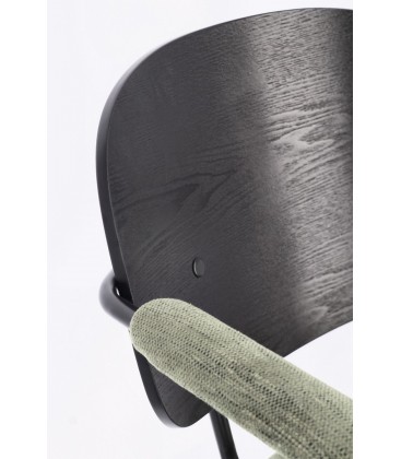 Dettaglio materiali e finiture di Sedia con braccioli Sienna verde – con rivestimento in poliestere