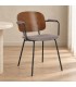 Sedia con braccioli Sienna grigio – con rivestimento in poliestere ambientato