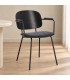 Sedia con braccioli Sienna grigio scuro – con rivestimento in poliestere ambientato