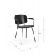 Sedia con braccioli Sienna grigio scuro – con rivestimento in poliestere dimensioni e misure