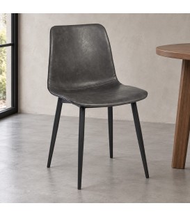 Sedia Kyra PU antracite vintage – con rivestimento in poliestere