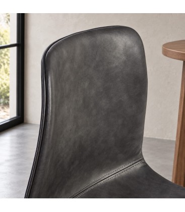 Sedia Kyra PU antracite vintage – con rivestimento in poliestere