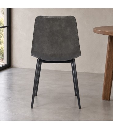 Sedia Kyra PU antracite vintage – con rivestimento in poliestere