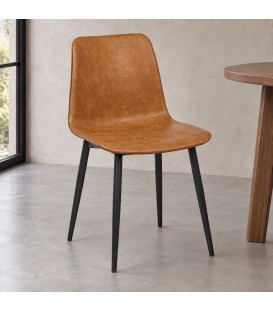 Sedia Kyra PU cuoio vintage – con rivestimento in poliestere
