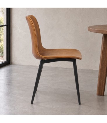 Sedia Kyra PU cuoio vintage – con rivestimento in poliestere