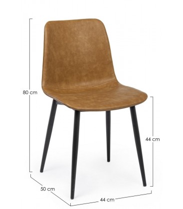 Sedia Kyra PU cuoio vintage – con rivestimento in poliestere
