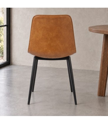 Sedia Kyra PU cuoio vintage – con rivestimento in poliestere