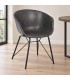 Sedia Warhol PU antracite vintage – con rivestimento in poliestere ambientato