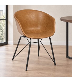 Sedia Warhol PU cuoio vintage – con rivestimento in poliestere ambientato