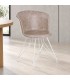 Sedia Loft bianco PU beige vintage – con elementi in polipropilene