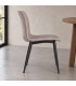 Sedia Kyra nero PU beige vintage – con rivestimento in poliestere