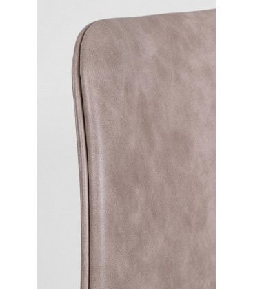 Sedia Kyra nero PU beige vintage – con rivestimento in poliestere