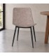 Sedia Kyra nero PU beige vintage – con rivestimento in poliestere