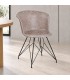 Sedia Loft nero PU beige vintage – con elementi in polipropilene