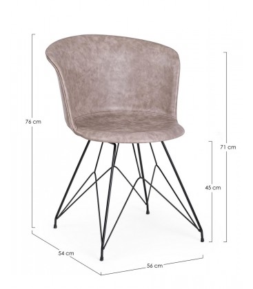 Sedia Loft nero PU beige vintage – con elementi in polipropilene