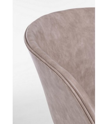 Dettaglio materiali e finiture di Sedia Warhol nero PU beige vintage – con elementi in polipropilene